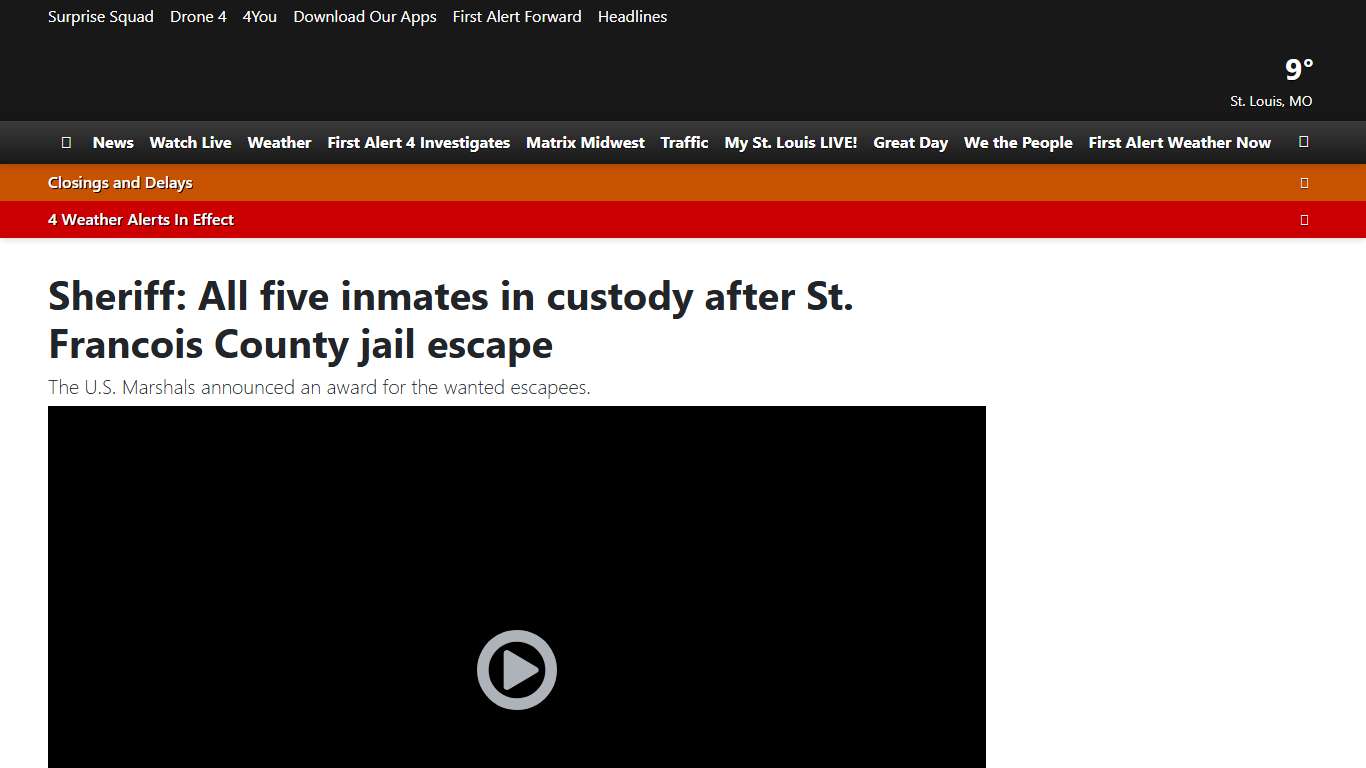 Sheriff: All five inmates in custody after St. Francois County jail escape